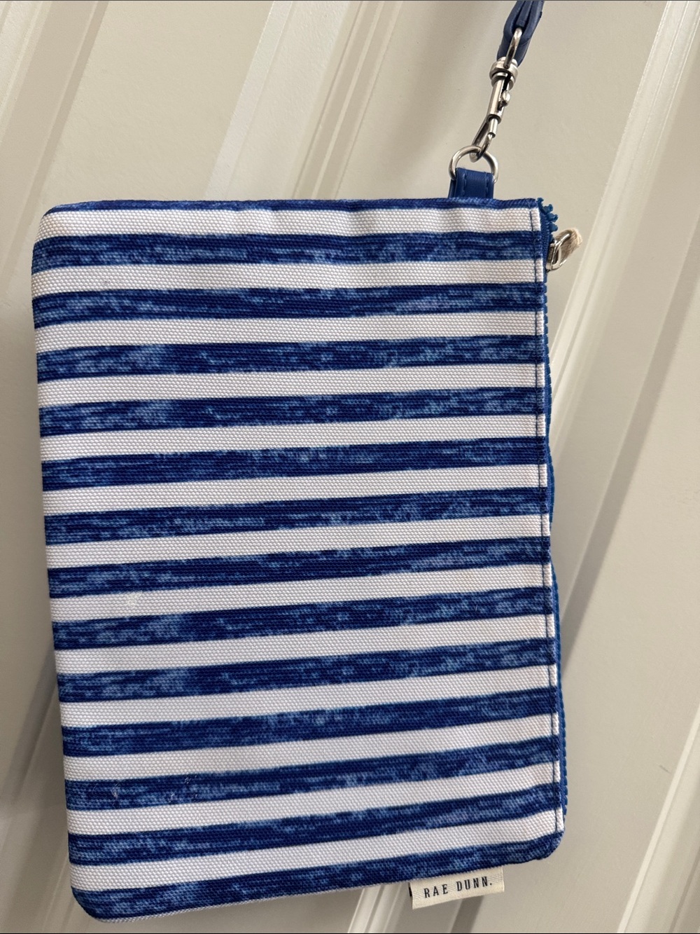 Rae Dunn Blue 'POOLSIDE.' Wristlet Clutch with Cream Tassel - Picture 5 of 6